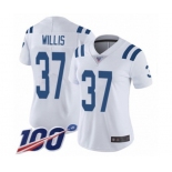 Women's Indianapolis Colts #37 Khari Willis White Vapor Untouchable Limited Player 100th Season Football Jersey