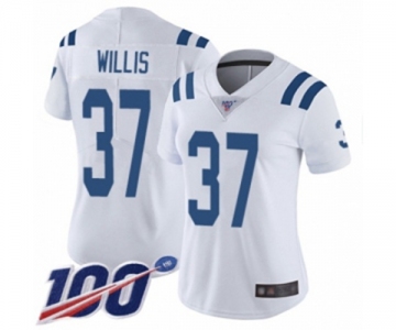 Women's Indianapolis Colts #37 Khari Willis White Vapor Untouchable Limited Player 100th Season Football Jersey