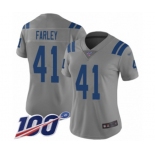 Women's Indianapolis Colts #41 Matthias Farley Limited Gray Inverted Legend 100th Season Football Jersey