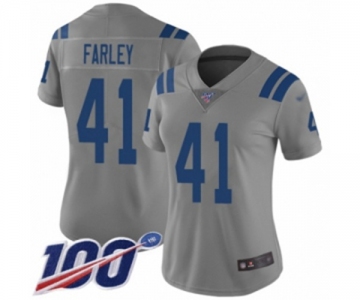 Women's Indianapolis Colts #41 Matthias Farley Limited Gray Inverted Legend 100th Season Football Jersey