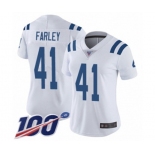 Women's Indianapolis Colts #41 Matthias Farley White Vapor Untouchable Limited Player 100th Season Football Jersey