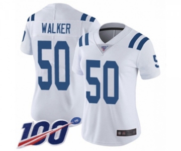 Women's Indianapolis Colts #50 Anthony Walker White Vapor Untouchable Limited Player 100th Season Football Jersey