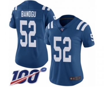 Women's Indianapolis Colts #52 Ben Banogu Royal Blue Team Color Vapor Untouchable Limited Player 100th Season Football Jersey