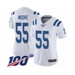 Women's Indianapolis Colts #55 Skai Moore White Vapor Untouchable Limited Player 100th Season Football Jersey