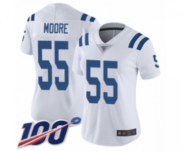 Women's Indianapolis Colts #55 Skai Moore White Vapor Untouchable Limited Player 100th Season Football Jersey