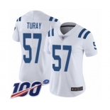 Women's Indianapolis Colts #57 Kemoko Turay White Vapor Untouchable Limited Player 100th Season Football Jersey