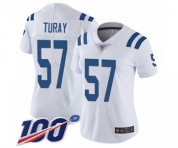 Women's Indianapolis Colts #57 Kemoko Turay White Vapor Untouchable Limited Player 100th Season Football Jersey