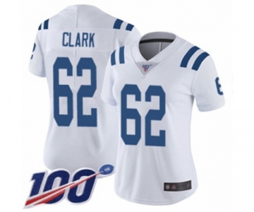 Women's Indianapolis Colts #62 Le'Raven Clark White Vapor Untouchable Limited Player 100th Season Football Jersey