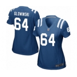 Women's Indianapolis Colts #64 Mark Glowinski Game Royal Blue Team Color Football Jersey