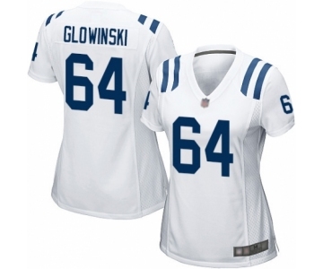 Women's Indianapolis Colts #64 Mark Glowinski Game White Football Jersey