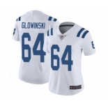 Women's Indianapolis Colts #64 Mark Glowinski White Vapor Untouchable Limited Player Football Jersey