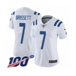 Women's Indianapolis Colts #7 Jacoby Brissett White Vapor Untouchable Limited Player 100th Season Football Jersey