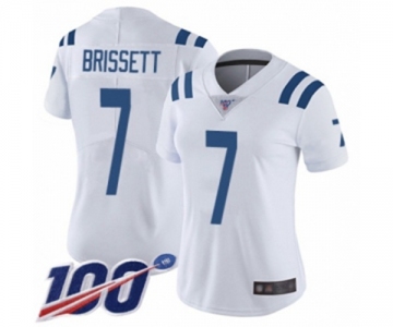 Women's Indianapolis Colts #7 Jacoby Brissett White Vapor Untouchable Limited Player 100th Season Football Jersey