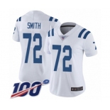 Women's Indianapolis Colts #72 Braden Smith White Vapor Untouchable Limited Player 100th Season Football Jersey