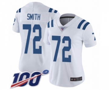 Women's Indianapolis Colts #72 Braden Smith White Vapor Untouchable Limited Player 100th Season Football Jersey