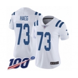 Women's Indianapolis Colts #73 Joe Haeg White Vapor Untouchable Limited Player 100th Season Football Jersey