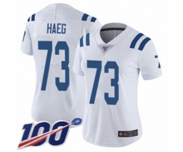 Women's Indianapolis Colts #73 Joe Haeg White Vapor Untouchable Limited Player 100th Season Football Jersey