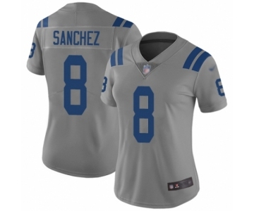 Women's Indianapolis Colts #8 Rigoberto Sanchez Limited Gray Inverted Legend Football Jersey