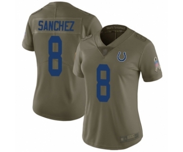 Women's Indianapolis Colts #8 Rigoberto Sanchez Limited Olive 2017 Salute to Service Football Jersey