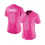 Women's Indianapolis Colts #8 Rigoberto Sanchez Limited Pink Rush Fashion Football Jersey