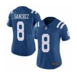 Women's Indianapolis Colts #8 Rigoberto Sanchez Limited Royal Blue Rush Vapor Untouchable Football Jersey