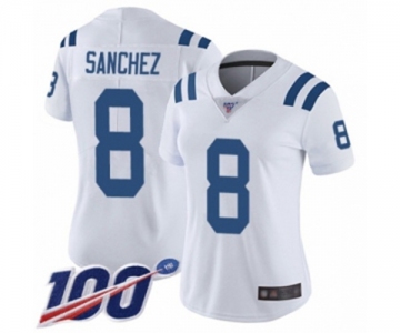 Women's Indianapolis Colts #8 Rigoberto Sanchez White Vapor Untouchable Limited Player 100th Season Football Jersey