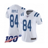 Women's Indianapolis Colts #84 Jack Doyle White Vapor Untouchable Limited Player 100th Season Football Jersey