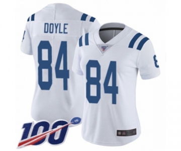 Women's Indianapolis Colts #84 Jack Doyle White Vapor Untouchable Limited Player 100th Season Football Jersey