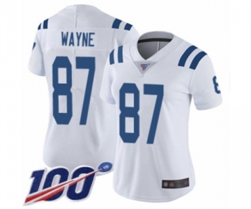 Women's Indianapolis Colts #87 Reggie Wayne White Vapor Untouchable Limited Player 100th Season Football Jersey