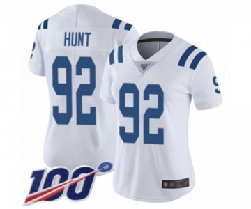 Women's Indianapolis Colts #92 Margus Hunt White Vapor Untouchable Limited Player 100th Season Football Jersey