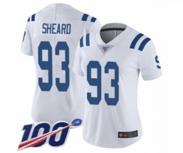 Women's Indianapolis Colts #93 Jabaal Sheard White Vapor Untouchable Limited Player 100th Season Football Jersey