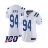 Women's Indianapolis Colts #94 Tyquan Lewis White Vapor Untouchable Limited Player 100th Season Football Jersey