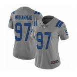 Women's Indianapolis Colts #97 Al-Quadin Muhammad Limited Gray Inverted Legend Football Jersey