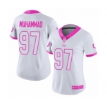 Women's Indianapolis Colts #97 Al-Quadin Muhammad Limited White Pink Rush Fashion Football Jersey