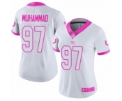 Women's Indianapolis Colts #97 Al-Quadin Muhammad Limited White Pink Rush Fashion Football Jersey