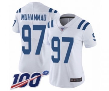 Women's Indianapolis Colts #97 Al-Quadin Muhammad White Vapor Untouchable Limited Player 100th Season Football Jersey