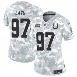 Women's Indianapolis Colts #97 Laiatu Latu 2024 F.U.S.E Arctic Camo Salute To Service Limited Stitched Jersey