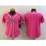 Women's Indianapolis Colts Blank Pink With Patch Cool Base Stitched Baseball Jersey