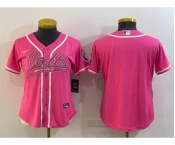 Women's Indianapolis Colts Blank Pink With Patch Cool Base Stitched Baseball Jersey