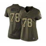 Women's Nike Colts #78 Ryan Kelly Green Stitched NFL Limited Salute to Service Jersey