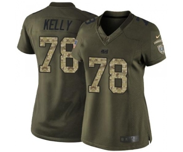 Women's Nike Colts #78 Ryan Kelly Green Stitched NFL Limited Salute to Service Jersey