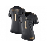 Women's Nike Indianapolis Colts #1 Pat McAfee Limited Black Gold Salute to Service NFL Jersey