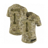 Women's Nike Indianapolis Colts #1 Pat McAfee Limited Camo 2018 Salute to Service NFL Jersey