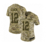 Women's Nike Indianapolis Colts #12 Andrew Luck Limited Camo 2018 Salute to Service NFL Jersey