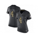 Women's Nike Indianapolis Colts #4 Adam Vinatieri Limited Black 2016 Salute to Service NFL Jersey