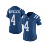 Women's Nike Indianapolis Colts #4 Adam Vinatieri Limited Royal Blue Rush NFL Jersey