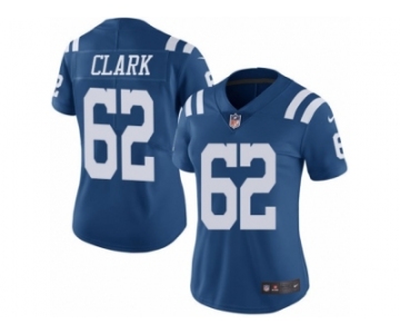 Women's Nike Indianapolis Colts #62 Le'Raven Clark Limited Royal Blue Rush NFL Jersey