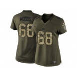 Women's Nike Indianapolis Colts #68 Al Woods Limited Green Salute to Service NFL Jersey