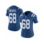 Women's Nike Indianapolis Colts #68 Al Woods Limited Royal Blue Rush NFL Jersey