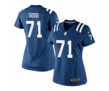 Women's Nike Indianapolis Colts #71 Denzelle Good Limited Royal Blue Team Color NFL Jersey